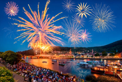 Feuerwerk über der Altstadt von Heidelberg