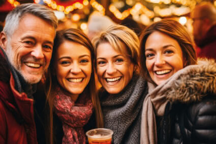 Gruppenbild auf dem Weihnachtsmarkt in Newcastle