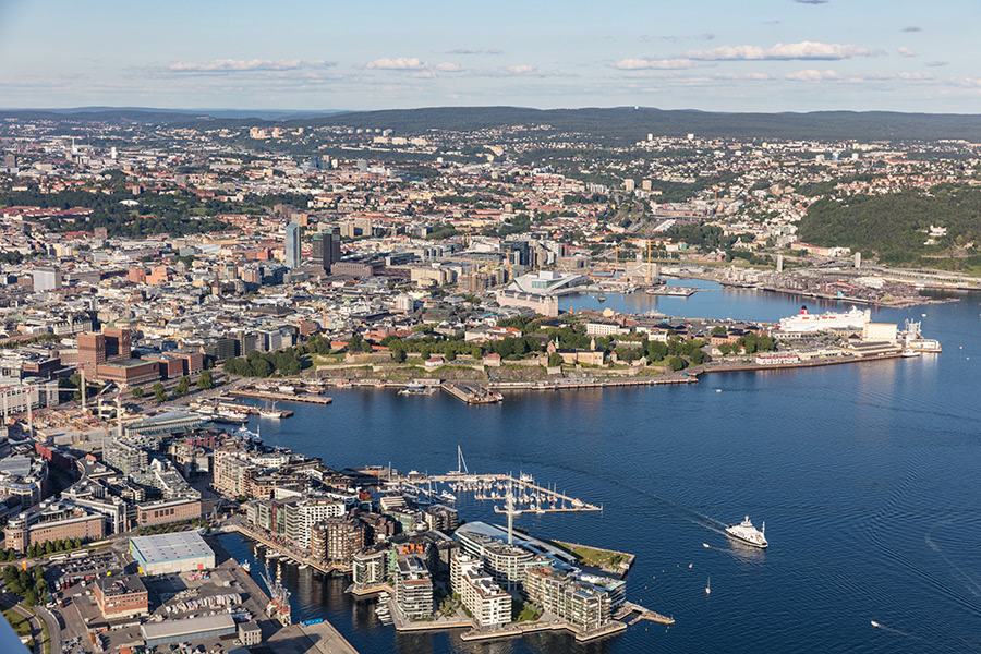 Luftbild von der Stadt Oslo