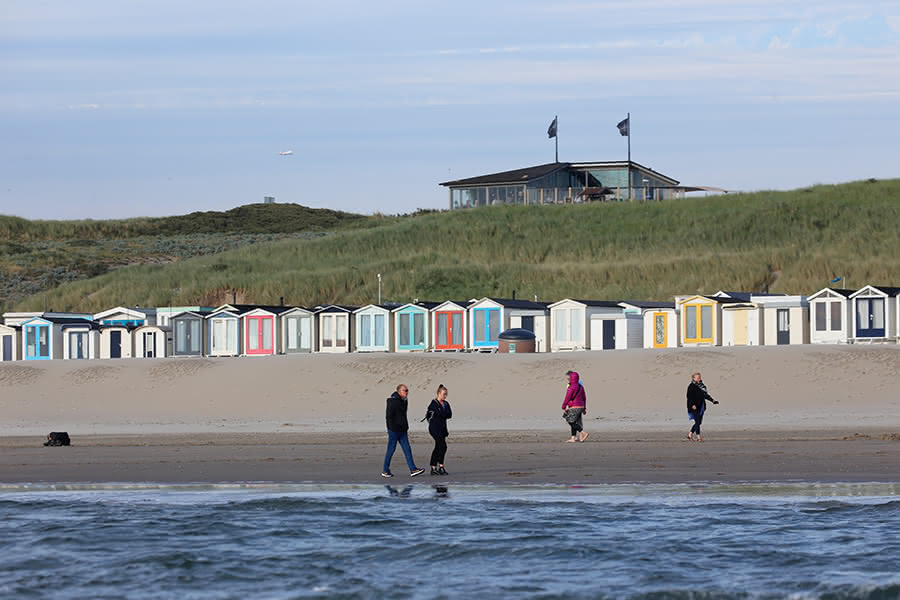 Strandhütten am Strand in Wijk aan Zee